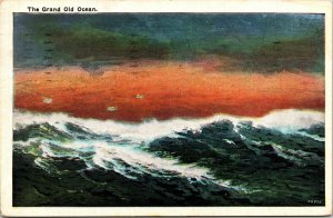 Grand Old Ocean Wildwood NJ New Jersey Sunset VTG Postcard WB PM WOB Note 