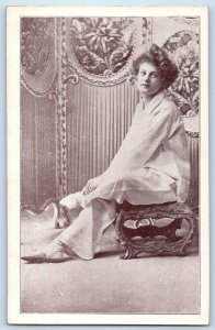 c1910's Pretty Woman House Interior Unposted Antique Postcard