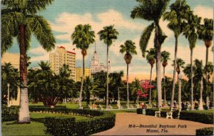 Florida Miami Beautiful Bayfront Park 1958 Curteich