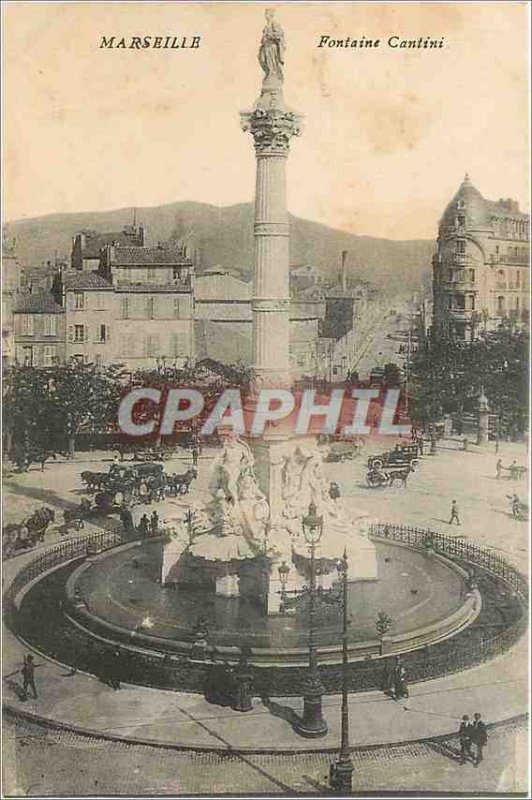 Old Postcard Marseille Fontaine Cantini