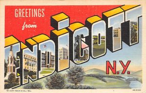 Greetings From Endicott, New York USA Unused 