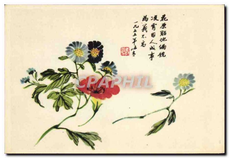 Old Postcard China Flowers