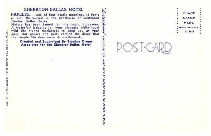 Postcard RESTAURANT SCENE Dallas Texas TX AS5231
