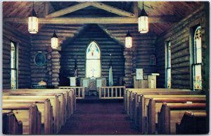 VINTAGE POSTCARD THE RUSTIC LOG CHAPEL ON SANDY LAKE AT GRAND RAPIDS MINNESOTA