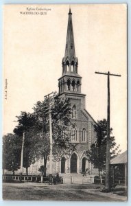 WATERLOO, Quebec Canada ~ EGLISE CATHOLIQUE Catholic Church c1910s Postcard