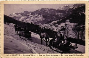 CPA MEGEVE - Sparts d'Hiver - Une partie de trainceau - En route pour (248560)