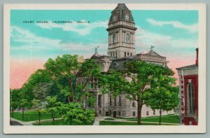 Valparaiso Indiana~Porter County Court House~Clock Tower Spills off~1920s