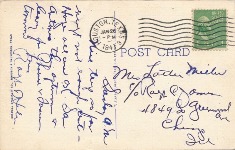 Houston TX, Texas - Jefferson Davis Hospital and Nurses Home - pm 1941 - Linen