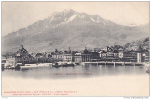 LUZERN, Switzerland , 1900-10s : Bahnhof mit Pilatus