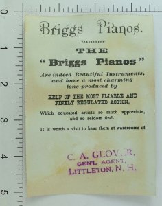 1880's-90's Briggs Pianos Adorable Girl Birdcage Wild-Bird Trees P86