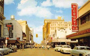 Street Scene Downtown McCrorys Strouds Drug Store Orlando  Florida 50s postcard