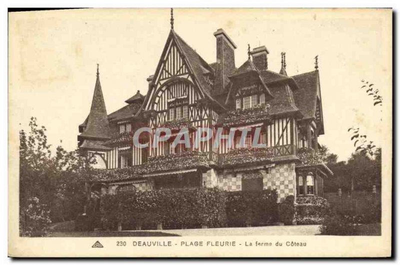 Old Postcard Deauville La Plage Fleurie Coteau Farm