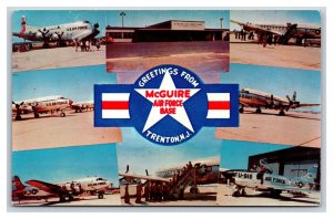 Aircraft Multiview McGuire Air Force Base Trenton NJ Chrome Postcard V11