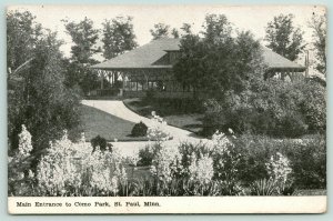 St Paul Minnesota~Flora-Filled Como Park~Main Entrance~Pavilion~c1910 Postcard