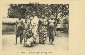 dahomey benin, COVÉ, Native Region Chief with Staff (1910s) Postcard