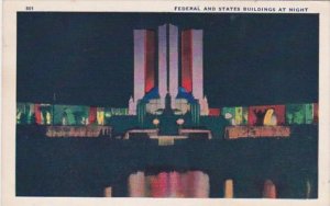 Federal and States Buildings At Night Chicago World's Fair 1933