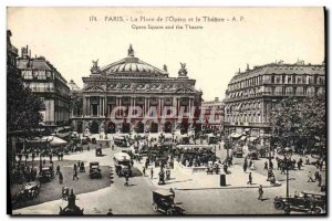 Old Postcard Paris Place of & # 39Opera and theater