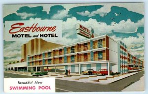 ATLANTIC CITY, New Jersey NJ ~ Roadside EASTBOURNE MOTEL HOTEL Postcard