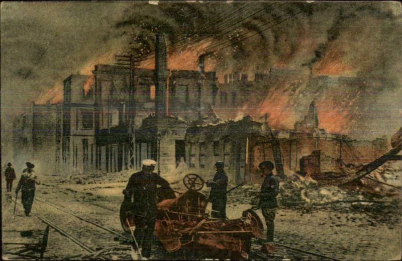 Salonica Salonique Greece Fire Disaster c1910 Postcard