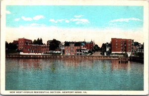 USA New West Avenue Residential Section Newport News Virginia Postcard 09.64