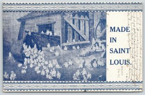 St Louis MO Fantasy~Made in Saint Louis~Babies in Barnyard~Fill Basket~1909 