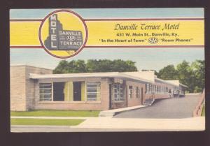 DANVILLE KENTUCKY DANVILLE TERRACE MOTEL LINEN VINTAGE ADVERTISING POSTCARD