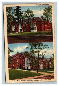 Vintage 1947 Postcard Dormitories Western Michigan College Kalamazoo Michigan