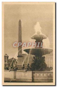 Old Postcard Paris while strolling the Obelisk and Fountains Place Concorde