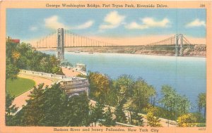 New York George Washington Bridge, Port Tryone Park Linen Unused
