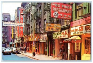 c1950's Peel Street China Town Establishments New York City New York Postcard