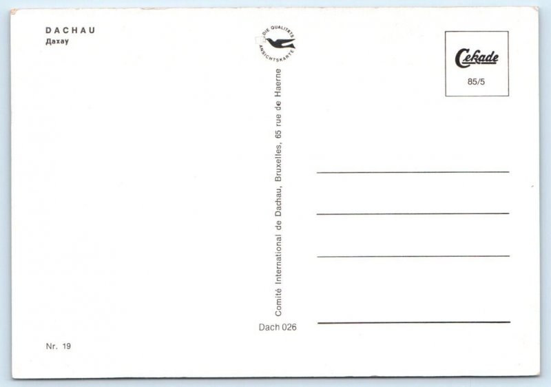 Dachau - Never Again Holocaust Monument GERMANY 4x6 Postcard