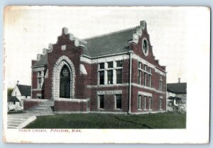 Pipestone Minnesota Postcard Public Library Building Exterior View 1911 Antique