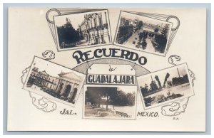 Recuerdo de Guadalajara Multi View Mexico Real Photo Postcard RPPC