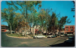 Vtg Whitefield NH Town Square Business District Street View 1960s Postcard