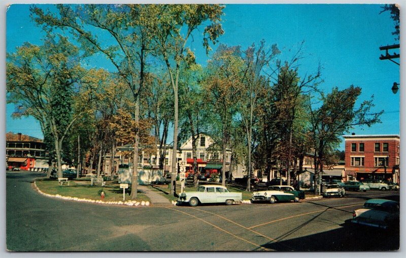 Vtg Whitefield NH Town Square Business District Street View 1960s Postcard