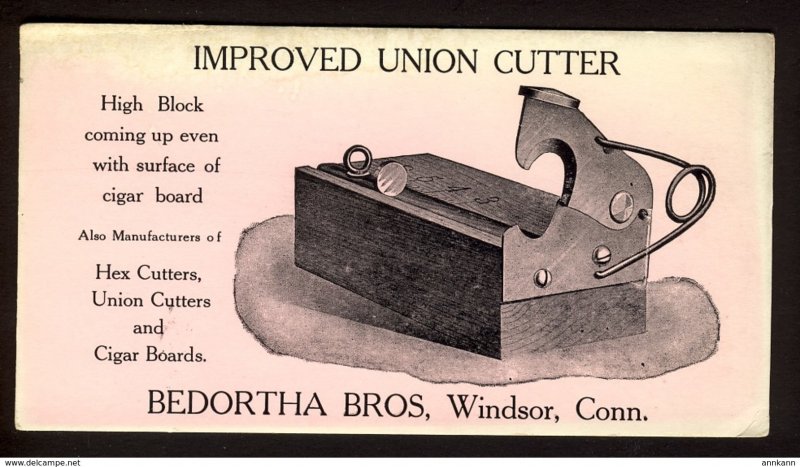 Windsor, Conn. USA - Bedortha Bros - Union Cutter - cigar cutter, board