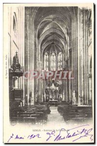 Old Postcard Senlis Interior of the Cathedral
