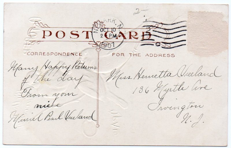 11254 October Birthday Greetings - 1907