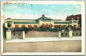 WEST END NJ COLONY SURF CLUB 1936 VINTAGE POSTCARD