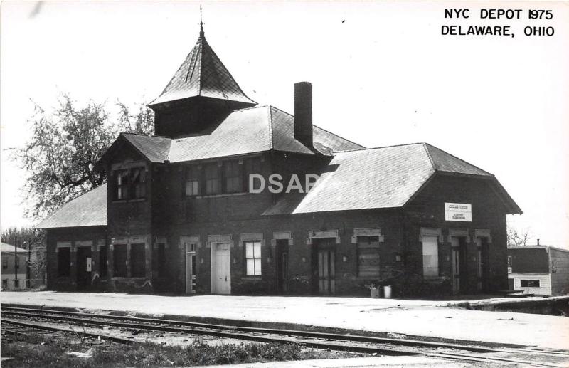 Ohio Postcard Real Photo RPPC Railroad NYC Depot Station 1975 DELAWARE