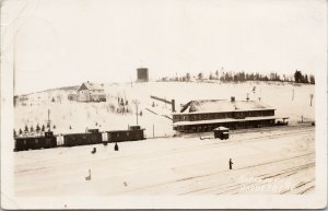Hornepayne Ontario ON Railway Station Train Depot c1945 Real Photo Postcard E83