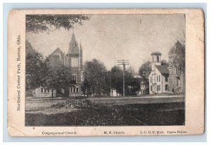 Vintage Northwest Corner Park Burton, OH. Postcard P172E