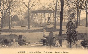 A233 France Charleville Square de la Gare Pont Rustique Kiosk vintage postcard