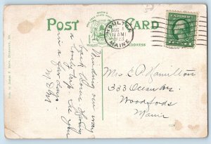 Houlton Maine ME Postcard Post Office Exterior Building c1923 Vintage Antique