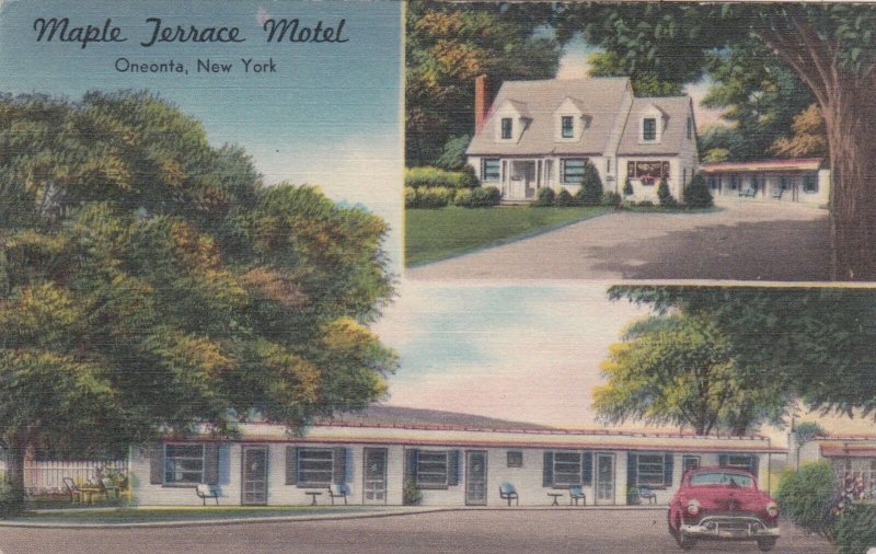 New York Oneonta Maple Terrace Motel 1954 sk950