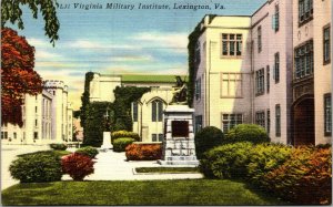 Vtg 1940's Virginia Military Institute VMI Campus Lexington VA Linen Postcard