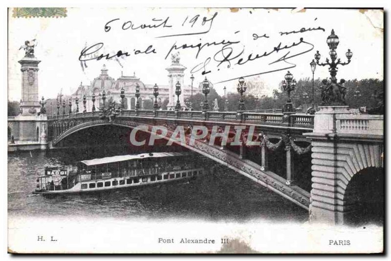 Old Postcard Paris Pont Alexandre III