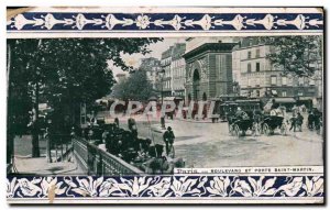 Old Postcard Paris Porte Saint-Martin Boulevard and