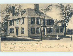 Pre-1907 WRIGHT TAVERN Concord - Boston Massachusetts MA H7427