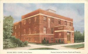 C-1910 Devine Bros Clinic Prostate Postcard Salina Kansas 12192